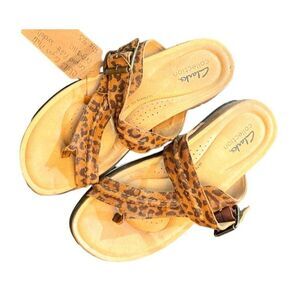 Clark's Brynn Madi Leopard Print Sandals‎ Size 7.5